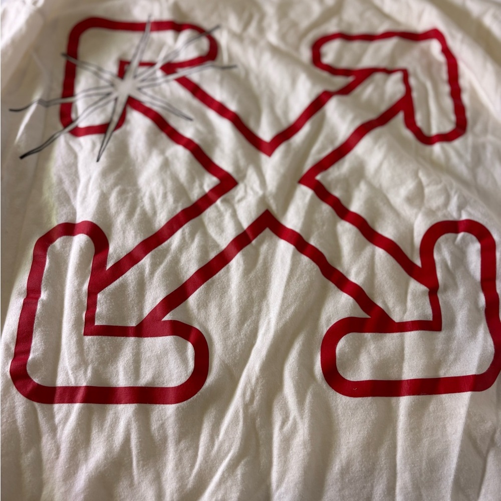 Off-White Red and White Long Sleeve Tee